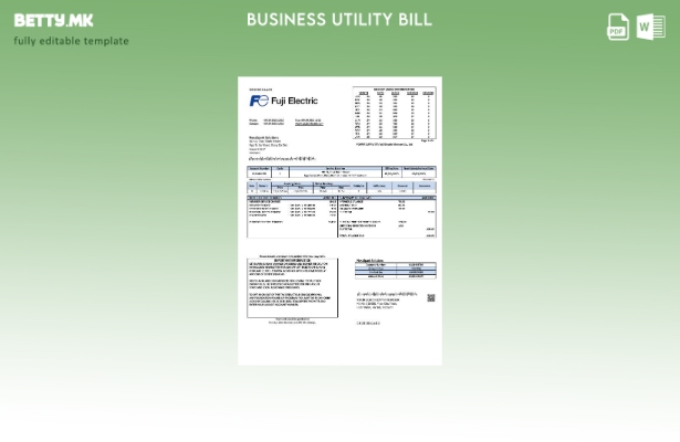 Деловна сметка за комунални услуги Виетнам Fuji Electric Vietnam Co